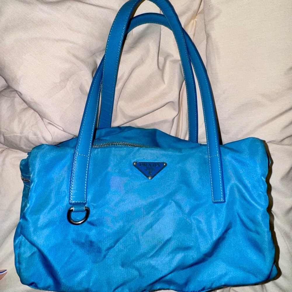PRADA NYLON + LEATHER TOTE SHOULDER BAG